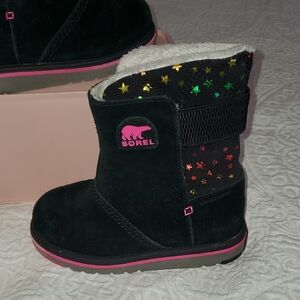 Sorel Black Boots with Multicolor Stars